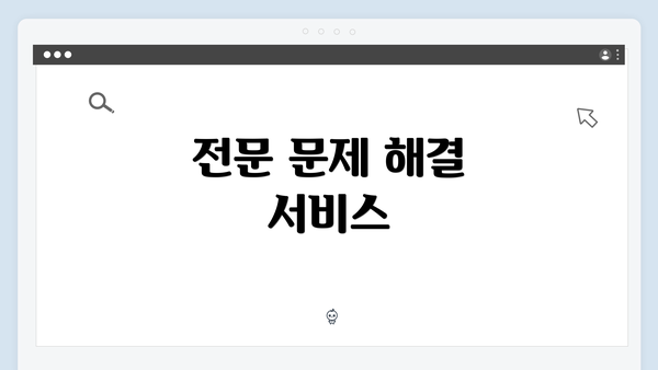 전문 문제 해결 서비스
