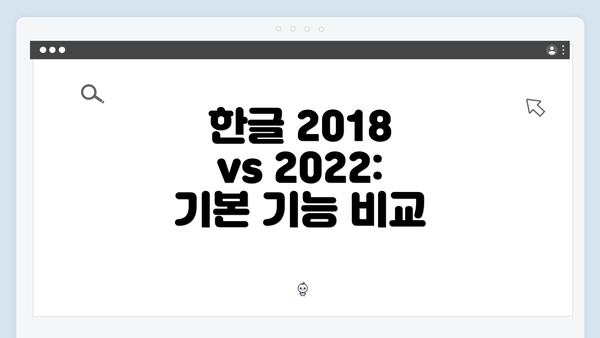 한글 2018 vs 2022: 기본 기능 비교