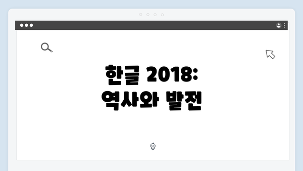 한글 2018: 역사와 발전