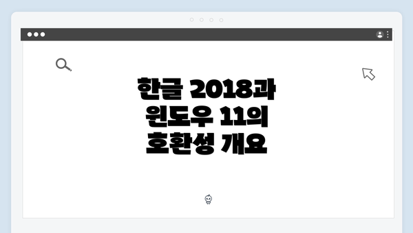 한글 2018과 윈도우 11의 호환성 개요