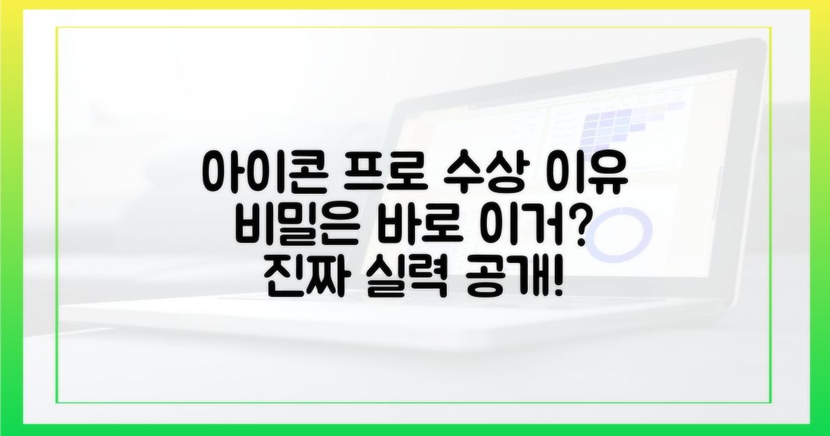 아이콘 프로, 왜 수상했을까?