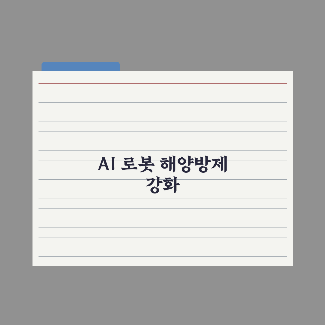 해경청, AI 로봇 기술로 해양오염 대응체계 강화 추진 총정리: 5대 핵심